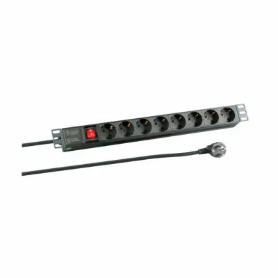 EFB razdelilec rack 8x220V ALU+stikalo črn EK631DE.2
