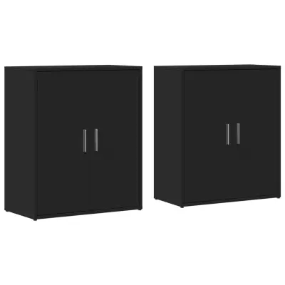 vidaXL Komoda 2 kosa črna 60x31x70 cm inženirski les