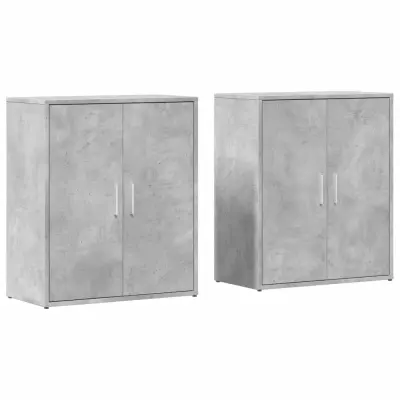 vidaXL Komoda 2 kosa betonsko siva 60x31x70 cm inženirski les
