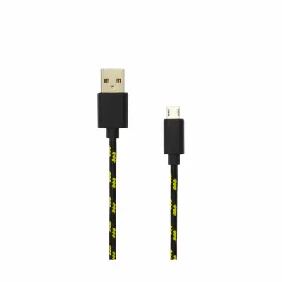 SBOX kabel USB A-B mikro 1m črn bombažna zaščita