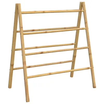 vidaXL Dvojna lestev za brisače s 4 prečkami 90x50x100 cm bambus