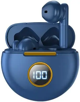 Ušesne brezžične Bluetooth slušalke z okroglim LCD zaslonom