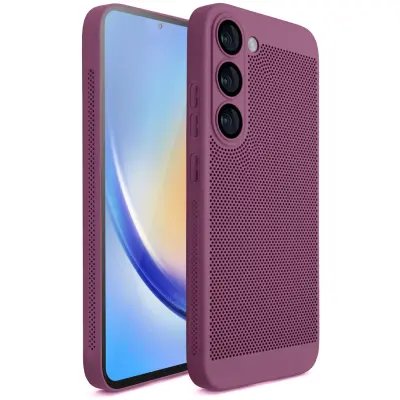 Moozy VentiGuard Phone Case za Samsung galaxy S23, zračen ovitek za samsung galaxy s23 s perforiranim vzorcem za kroženje zraka, etui za samsung 23, v