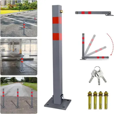 Zložljiv stebriček za parkirni prostor s ključavnico in odsevnimi trakovi 70cm