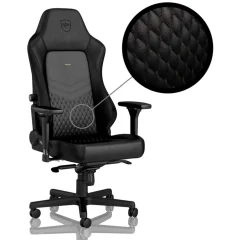 Črn stol iz pravega usnja Noblechairs Hero