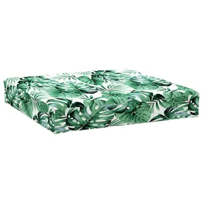 vidaXL Blazina za palete vzorec listja 60x60x9,5 cm oxford tkanina