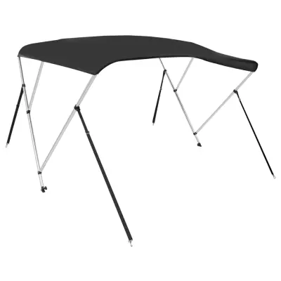 vidaXL Bimini tenda s 3 loki črna 184x170x133 cm