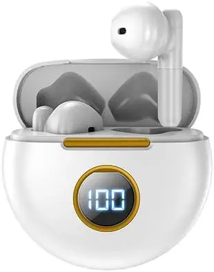 Ušesne brezžične Bluetooth slušalke z okroglim LCD zaslonom