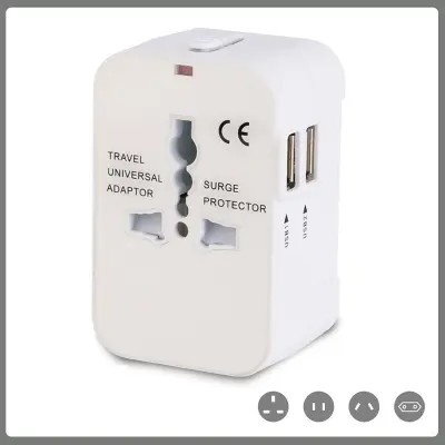 Vse v enem potovalni napajalnik AC Power Plug stenski polnilnik z dvojnimi vrati USB za polnjenje Univerzalno