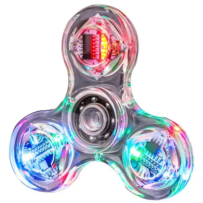 Crystal Luminous Led Light Fidget Spinner Hand Top Spinners Glow In Dark Edc Decompression Toy Gyroscope