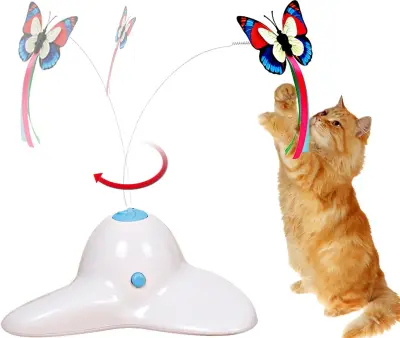Interaktivna igrača Cat Toys Butterfly Electric Rotating Cats z dvema nadomestnima metuljčkoma