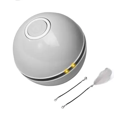 Igrača za mačke v zaprtih prostorih, interaktivna avtomatska 360° samovrtljiva igrača za mačjo žogo, polnilna USB Wicked Ball z LED bliskavico