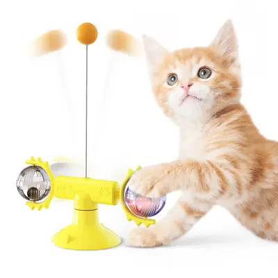 PT Rotating Toy Meow Planet Rotating Windmill Rotating Plate Cat Stick Pet Fun Supplies