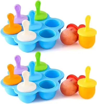 Silikonski kalupi za popsicle, komplet 14 otroških kalupov za led, brez BPA – aparat za večkratno uporabo s palicami