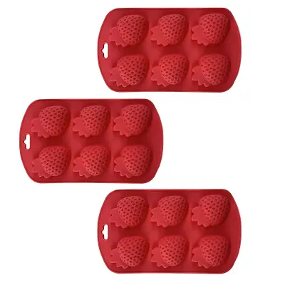 kosi silikonski kalup za jagodno čokoladno torto s 6 luknjami