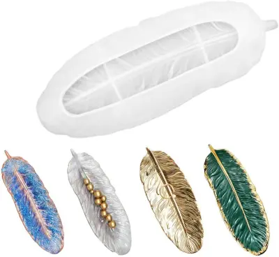 Silikonski kalup za ulivanje kosov smole, kalupi iz epoksidne smole, peresni kalup, silikonski kalup za ulivanje smole za dekoracijo domače obrti