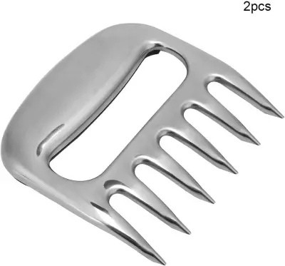 2 pakiranja medvedjih krempljev za BBQ, vilice za meso, vlečene kremplje za drobljenje svinjskega mesa za ravnanje z mesom (črne)
