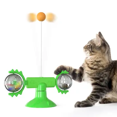 PT Rotating Toy Meow Planet Rotating Windmill Rotating Plate Cat Stick Pet Fun Supplies