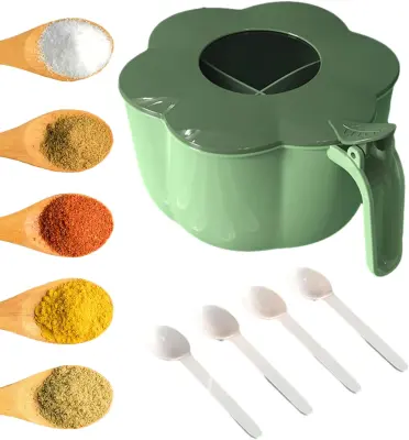 Set kozarcev za začimbe v domači kuhinji, enodelna škatla za začimbe s štirimi predelki