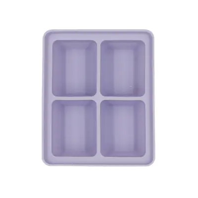 Silikonski kalup za led s pokrovom, 4 rešetke, škatla za ledene kocke, ki se enostavno sprostijo