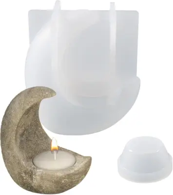 Kalup iz smole za svečnike, silikonski kalup za ulivanje svečnikov, kalup za ulivanje iz epoksi smole Moon