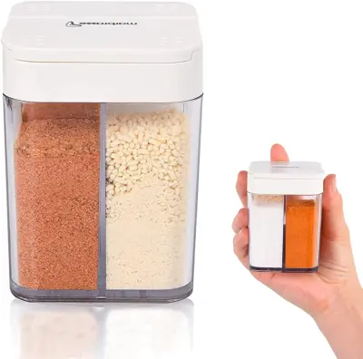 Kuhinjski kozarec za začimbe s štirimi predelki, odporen na vlago, začimba za solnico