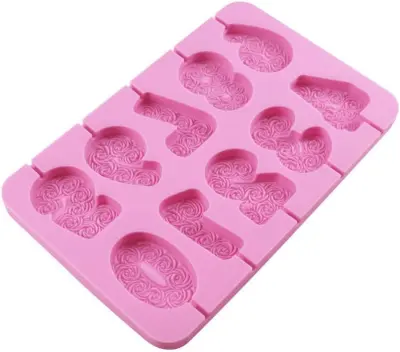 Silikonski kalup s številkami abecede, Orodja za okrasitev kalupov za peko sladkarij za večkratno uporabo (Številke vrtnic)