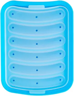 Silikonski kalup za hrenovke, ki se ne sprijema, kalup za hrenovke za mikrovalovno pečico (moder)