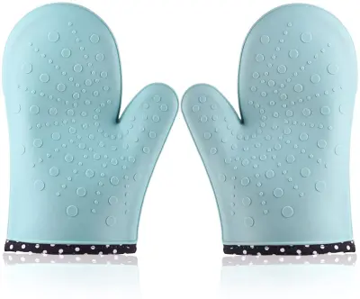 1 par silikonskih rokavic, orodja za peko, rokavice za mikrovalovno pečico, ki se uporabljajo za peko na žaru, odporne na vročino in brez