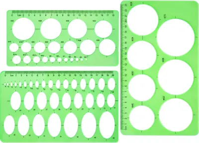 3-delni komplet okrogle ovalne plastične šablone za risanje ravnila za šablono za risanje pisarne in šolske zgradbe