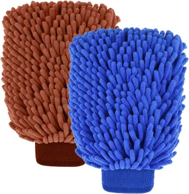 Rokavice iz mikrovlaken za avtopralnico, 2 paketa profesionalnih čistilnih rokavic za poliranje brez prask, super vpojen mehak komplet za čiščenje avt