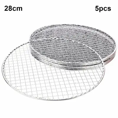 Kos/komplet Okrogel pekač za žar za pečenko z mrežasto rešetko za enkratno uporabo 28 cm