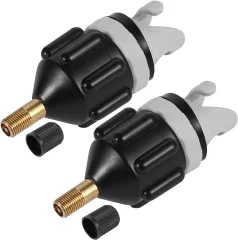 2-paketni adapter za črpalko za SUP, adapter za prenosni ventil za SUP, dodatki za zračno črpalko za napihljiv čoln za kanu kajak (črna)