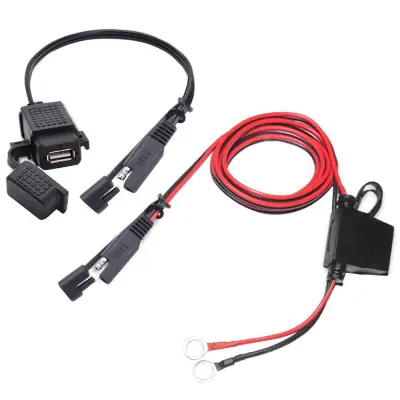 USB polnilnik za motorna kolesa SAE v USB adapter za kabel SAE Quick Disconnect 2.1A Vodoodporna vrata USB