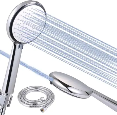 Glava in cev za prho, visokotlačne glave za prho s 6 razpršilnimi masažnimi načini, vgrajeno Power Wash za čiščenje kadi, stranišča, ploščic in hišnih