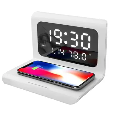 3 v 1 ura za brezžično polnjenje, koledar, večfunkcijsko orodje za digitalni alarm Type-c