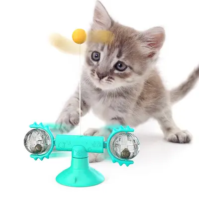PT Rotating Toy Meow Planet Rotating Windmill Rotating Plate Cat Stick Pet Fun Supplies