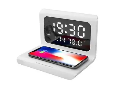 10 W brezžična polnilna plošča LED zaslon budilka