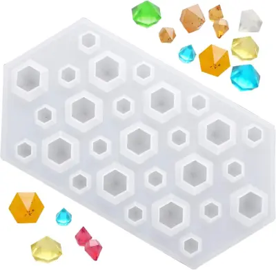 Diamantni kalup, 1 paket 3D diamantov, prosojni silikonski kalupi za nakit iz polimerne gline