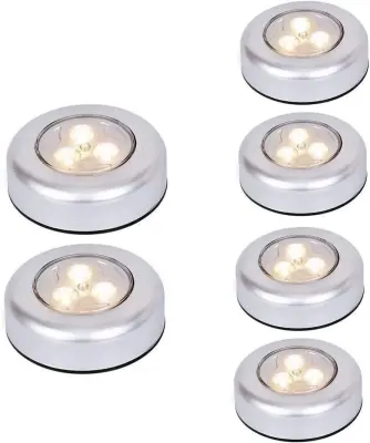 LED nočna lučka na baterije, brezžična svetilka na dotik, brezžična lučka na dotik, topla 6 kosov