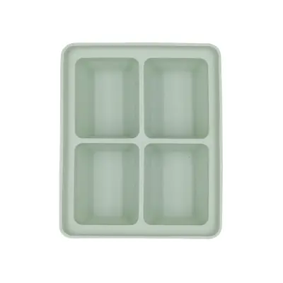 Silikonski kalup za led s pokrovom, 4 rešetke, škatla za ledene kocke, ki se enostavno sprostijo