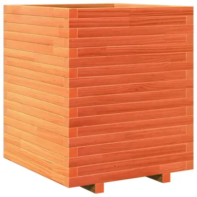 vidaXL Vrtno cvetlično korito voščeno rjavo 60x60x72 cm trdna borovina