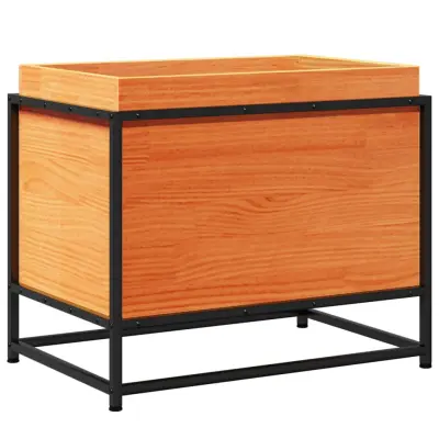 vidaXL Vrtno cvetlično korito voščeno rjavo 60x40x50 cm trdna borovina