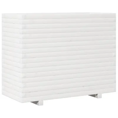 vidaXL Vrtno cvetlično korito belo 90x40x72 cm trdna borovina