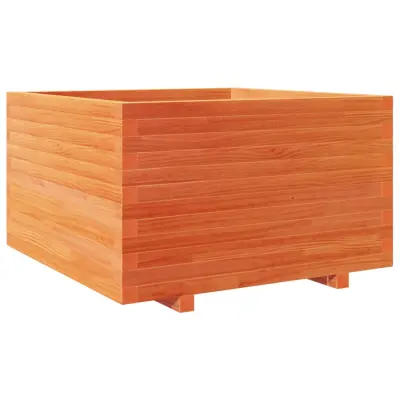 vidaXL Vrtno cvetlično korito voščeno 80x80x49,5 cm trdna borovina