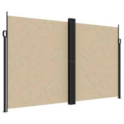 vidaXL Zložljiva stranska tenda bež 200x1200 cm
