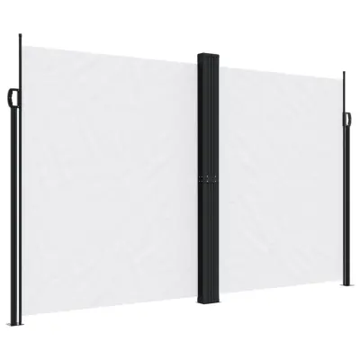 vidaXL Zložljiva stranska tenda bela 200x600 cm