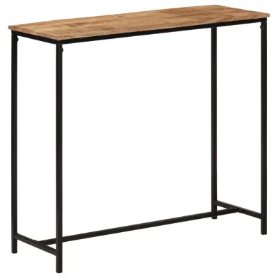 vidaXL Konzolna mizica 80x30x74 cm trden mangov les in železo