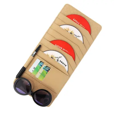 Držalo za škatlo za shranjevanje, usnjeno držalo za organizatorje vozil, žep za organizacijo avtomobila, žep za kreditne kartice, sončna očala, držalo