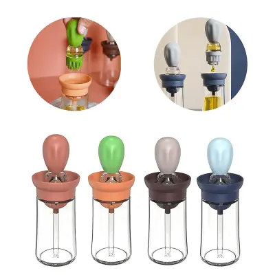 Dozirnik za steklenice kuhinjskega olja s silikonsko krtačo Dozator za začimbno olje za kuhanje, pečenje na žaru